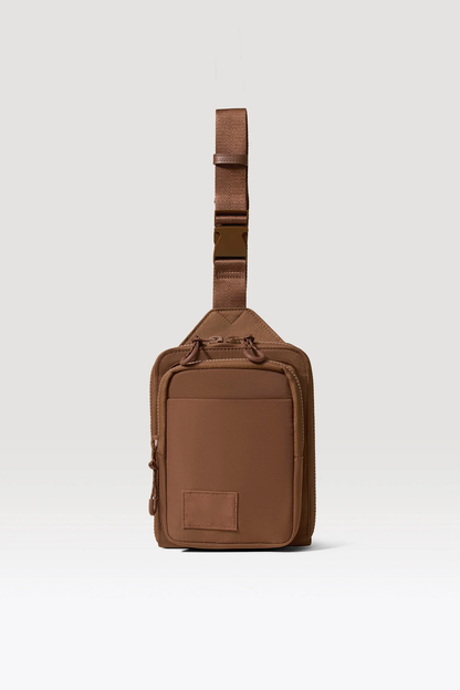 Crossbody Bag Nylon Sport Sling Crossbody Bag with Hidden Water Bottle Pouch