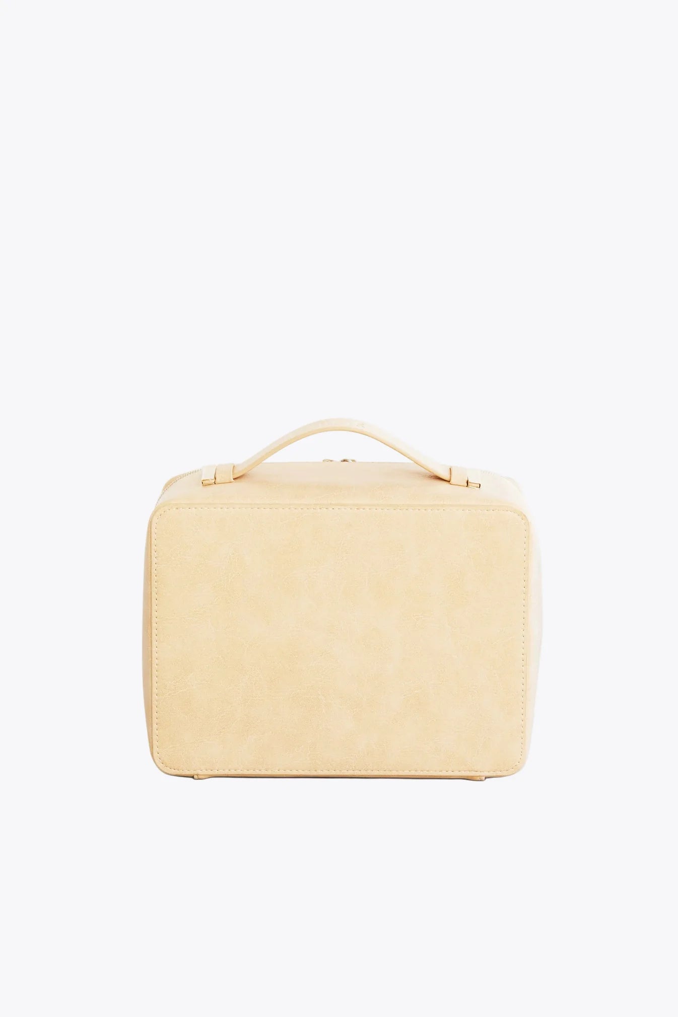 Cosmetic Bag PU Spill-Proof Hard Shell Travel Cosmetic Case with Detachable Brush Holder