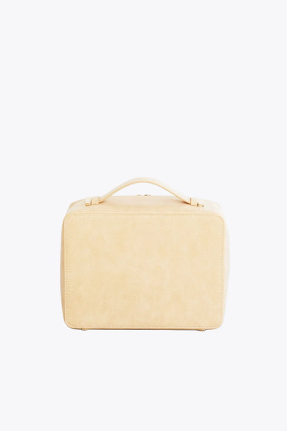 Cosmetic Bag PU Spill-Proof Hard Shell Travel Cosmetic Case with Detachable Brush Holder