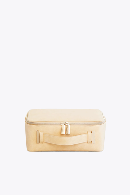 Cosmetic Bag PU Spill-Proof Hard Shell Travel Cosmetic Case with Detachable Brush Holder