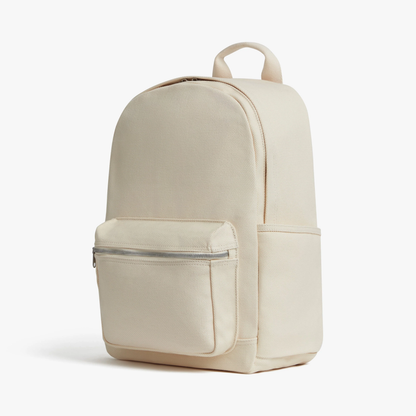Cotton Canvas Minimal Daily Backpack with 14-inch Laptop Sleeve