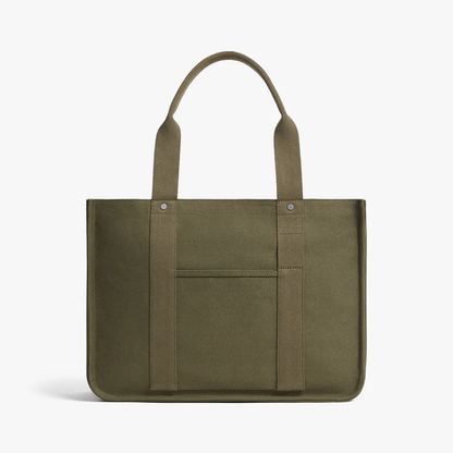 14.9L Minimal Canvas Large Structured Tote Bag
