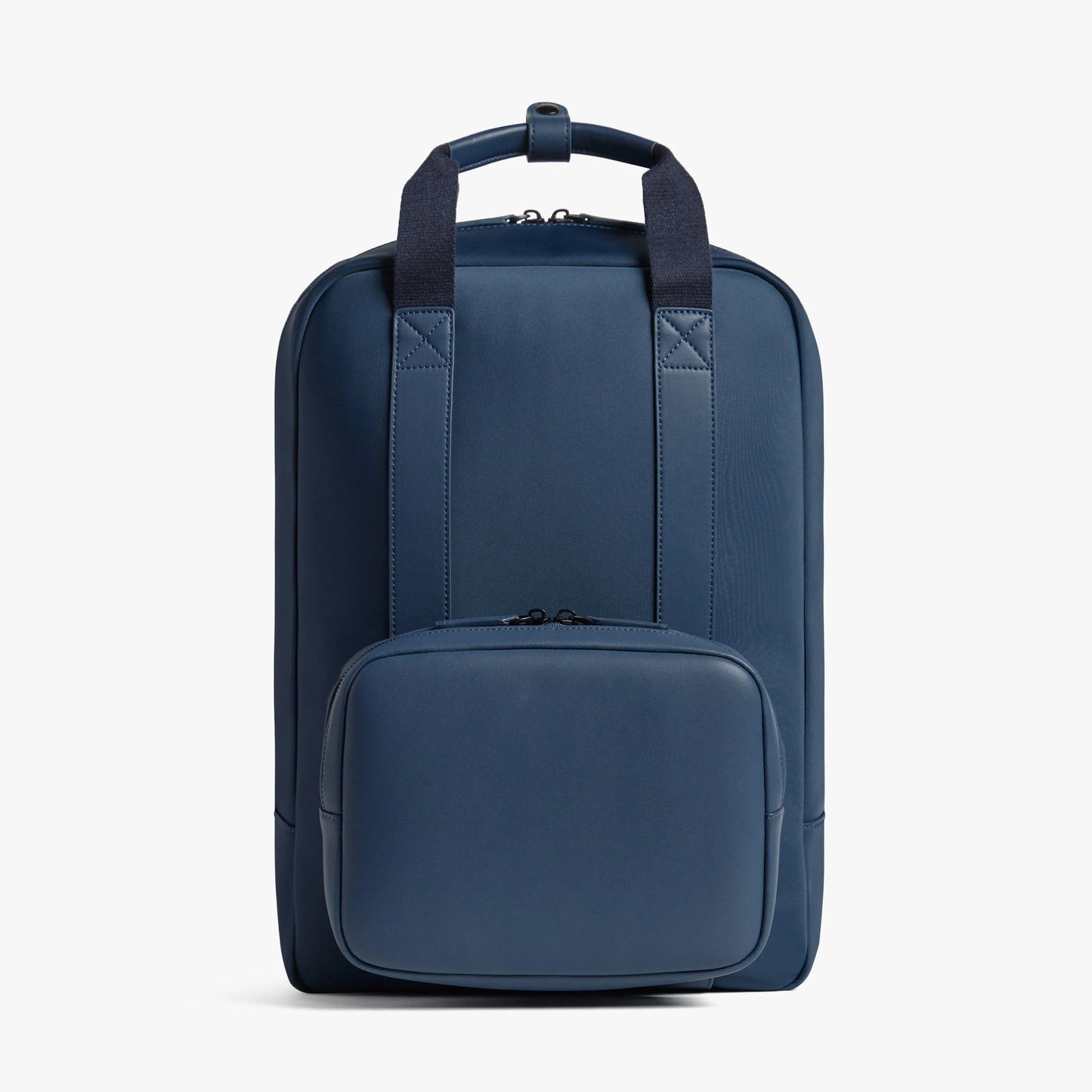 Waterproof Nylon Faux Leather Modular Backpack with Detachable Accessory Pouch & 15-inch Laptop Sleeve