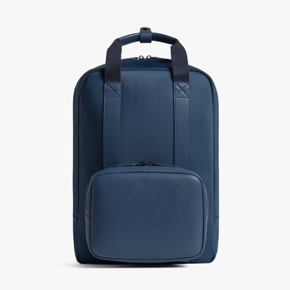 Waterproof Nylon Faux Leather Modular Backpack with Detachable Accessory Pouch & 15-inch Laptop Sleeve