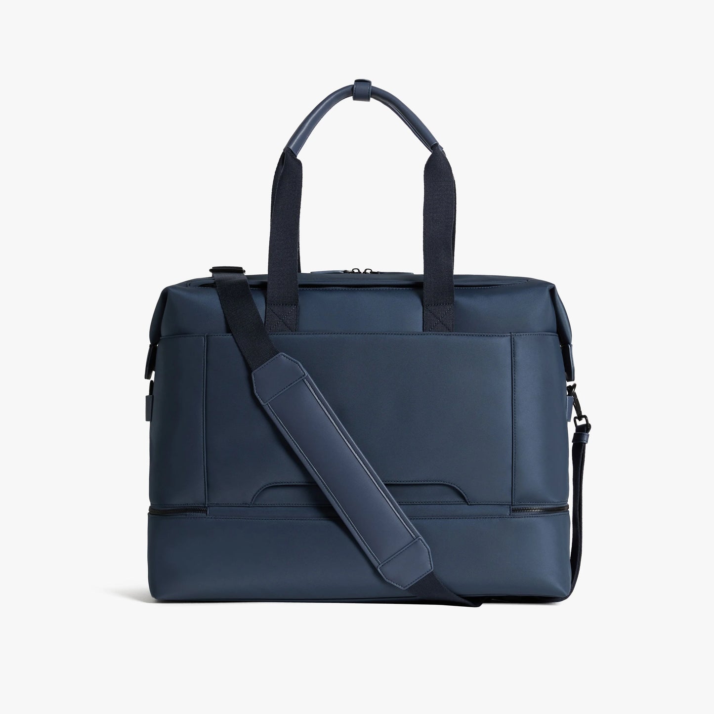 Water Resistant Nylon Faux Leather Weekender Travel Bag with Split Shoe Compartment & 16-inch Laptop Sleeve