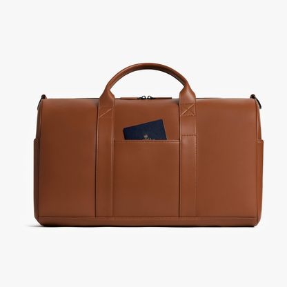 Waterproof Scratch-Resistant Faux Leather Travel Duffle Bag with 16-inch Laptop Sleeve & Luggage Sleeve