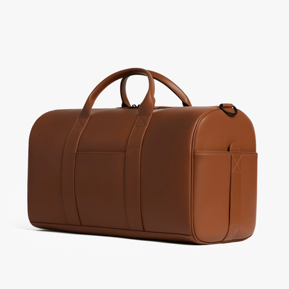 Waterproof Scratch-Resistant Faux Leather Travel Duffle Bag with 16-inch Laptop Sleeve & Luggage Sleeve