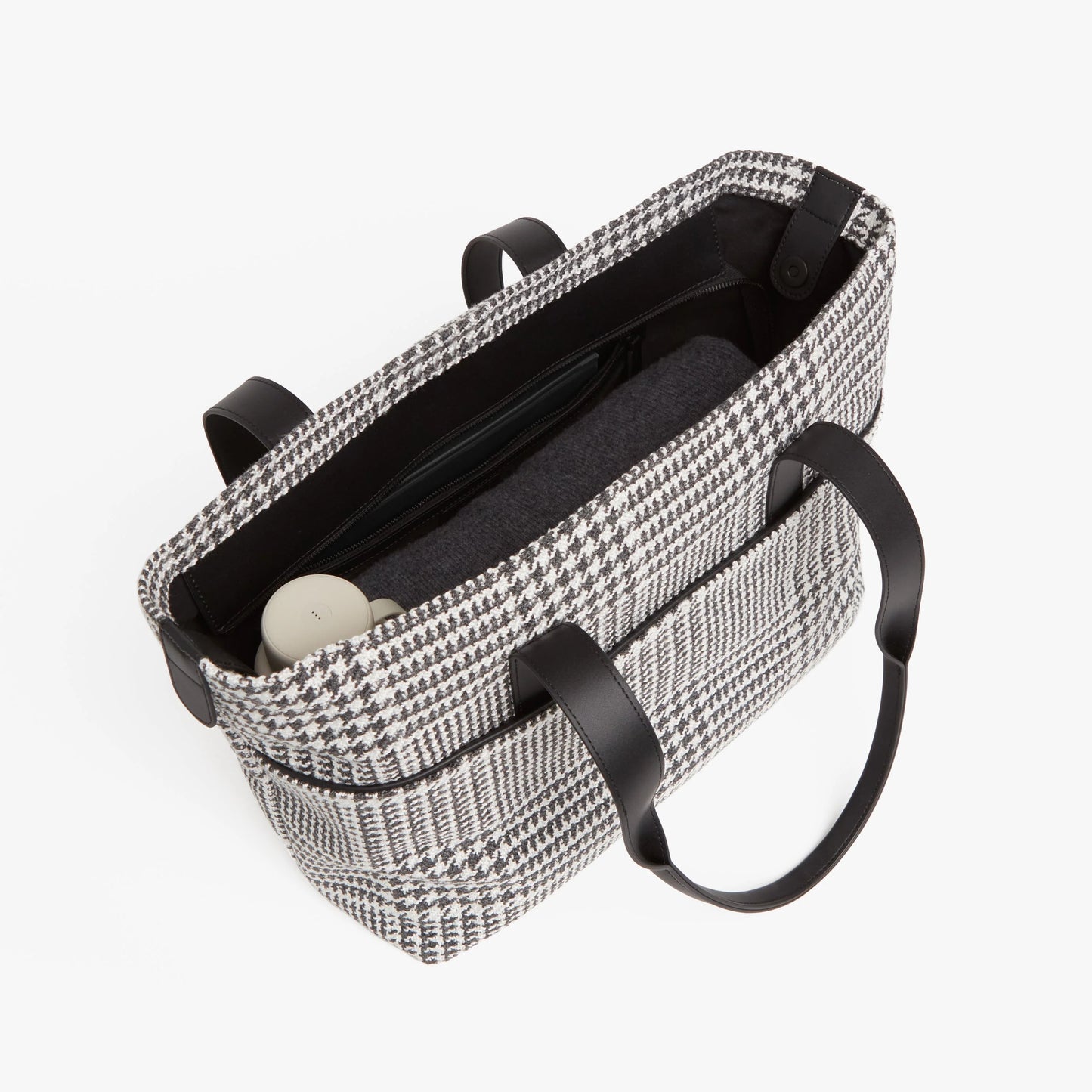 Houndstooth Woven Metro Tote Bag with 14-inch Laptop Sleeve & Luggage Sleeve