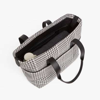Houndstooth Woven Metro Tote Bag with 14-inch Laptop Sleeve & Luggage Sleeve